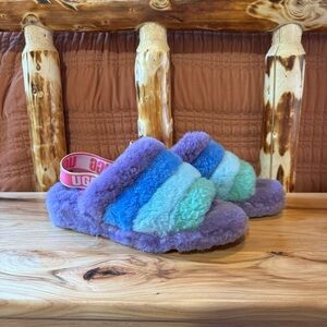 UGG Pride Fluff Yeah Faux Fur Slingback Sandal